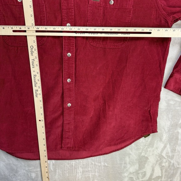Vtg 80s St. John's Bay Men's Pinwheel Corduroy Button Down XL Long Sleeve Preppy - Picture 5 of 6